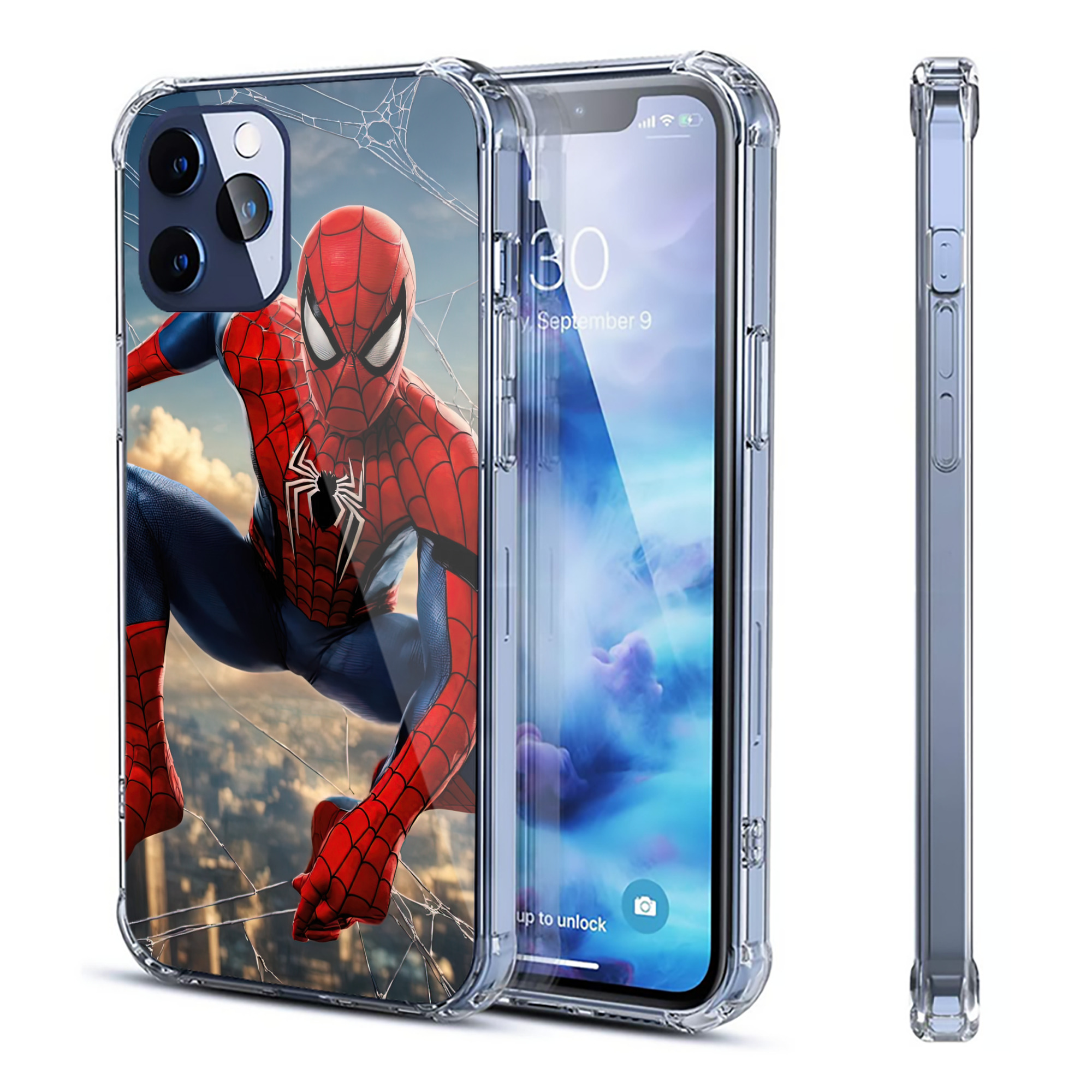 （画像用） Spider Man スパイダーマン 【iPhone 12シリーズ対応】透明スマホケース（クリアソフトケース）